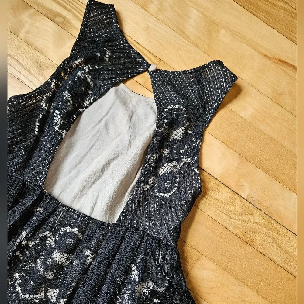 Free People Black Lace Overlay Dress